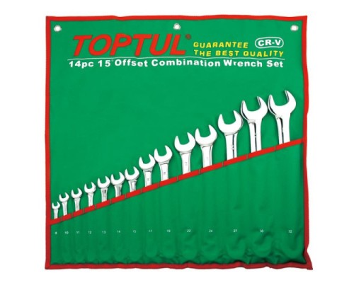 Ключ Toptul дюймовий комбінований 16 шт. (1/4