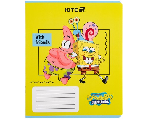 Зошит Kite SpongeBob SquarePants, 12 аркушів, клітинка (SB25-232)