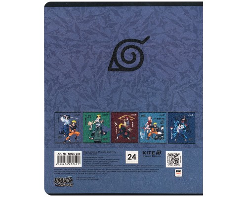 Зошит Kite Naruto, 24 аркуші, клітинка (NR25-238)