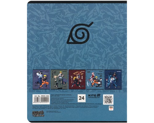 Зошит Kite Naruto, 24 аркуші, клітинка (NR25-238)