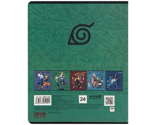 Зошит Kite Naruto, 24 аркуші, клітинка (NR25-238)