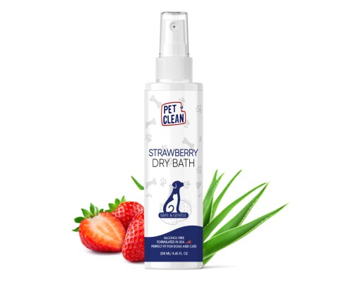 Шампунь для тварин Pet Clean DRY BATH-STRAWBERRY з ароматом полуниці 250 мл (8939117888350)