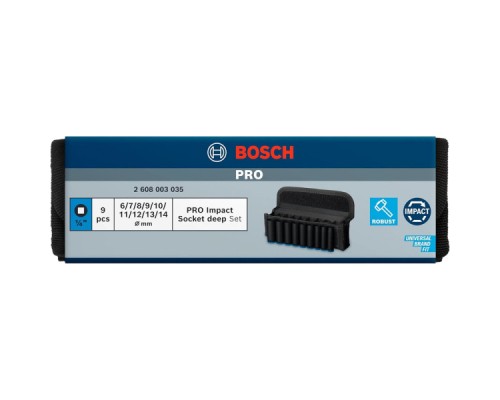 Набір головок Bosch Professional ударних торцевих Deep 9шт, 1/4