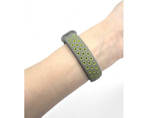 Ремінець до фітнес браслета BeCover Vents Style для Xiaomi Mi Smart Band 9 Gray-Green (711986)