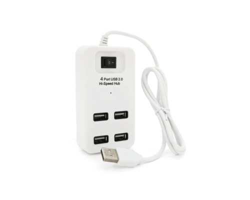 Концентратор Voltronic USB 2.0 to 4xUSB with power switch white (YT-HWS4-W)