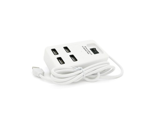 Концентратор Voltronic USB 2.0 to 4xUSB with power switch white (YT-HWS4-W)