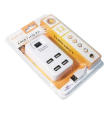 Концентратор Voltronic USB 2.0 to 4xUSB with power switch white (YT-HWS4-W)