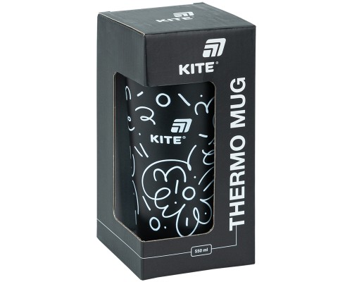 Термокружка Kite 550 мл, чорна (K25-1226-1)