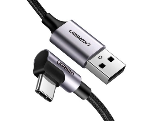 Дата кабель USB 2.0 AM to USB-C 0.5m 3A US284 90° corner black Ugreen (50940)