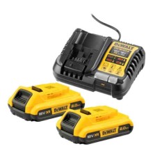 Набір акумулятор + зарядний пристрій DeWALT 12V/18V, исход. ток 4A, 0.5 кг, 18В XR Li-Ion 2x2Ah (DCB1104D2)