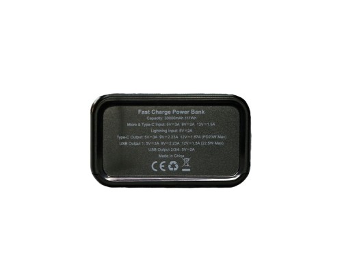 Батарея універсальна TheGeneral 30000mah Andes, PD/20W, QC/22.5W, LED backlight (40012219-01)