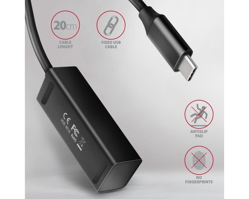 Концентратор AXAGON USB-C to 4xUSB 3.0 0.2m black (HUE-M1C)