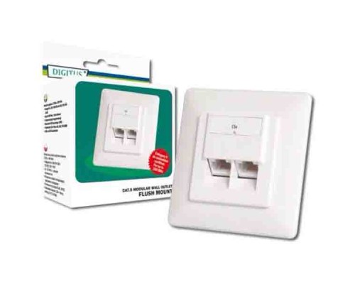 Комп'ютерна розетка Digitus 2xRJ45 UTP, для прихованої проводки (DN-9001-N)