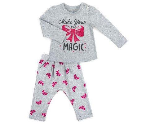 Набір дитячого одягу Breeze з бантиками (10527-74G-gray)