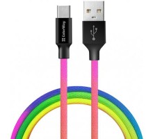 Дата кабель USB 2.0 AM to Type-C 1.0m multicolor ColorWay (CW-CBUC018-MC)