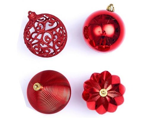 Ялинкова іграшка ColorWay Merry Christmas mix 16шт (8см) RED_OEM (CW-MCB816RED_OEM)