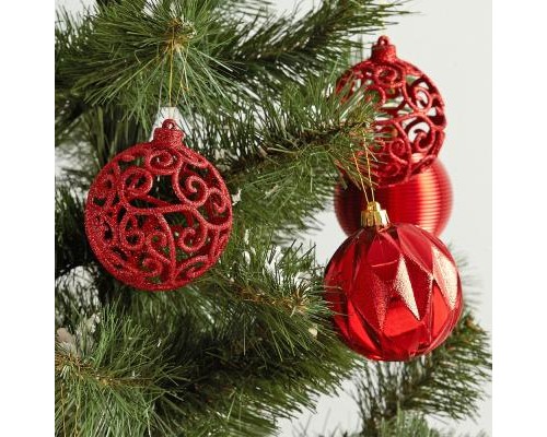 Ялинкова іграшка ColorWay Merry Christmas mix 16шт (8см) RED_OEM (CW-MCB816RED_OEM)