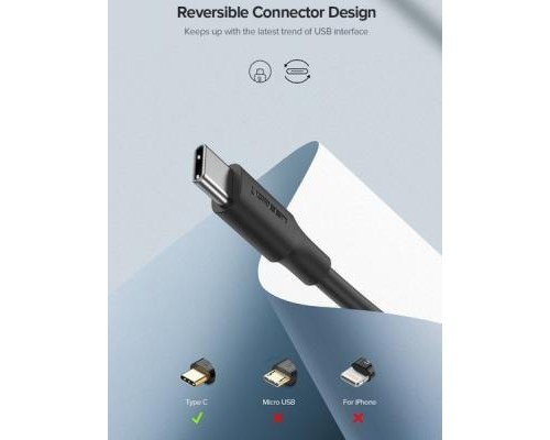 Дата кабель USB 2.0 AM to Type-C 1.0m US287 Black Ugreen (60116)