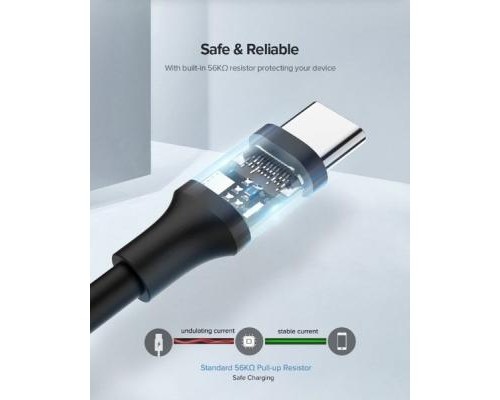 Дата кабель USB 2.0 AM to Type-C 1.0m US287 Black Ugreen (60116)