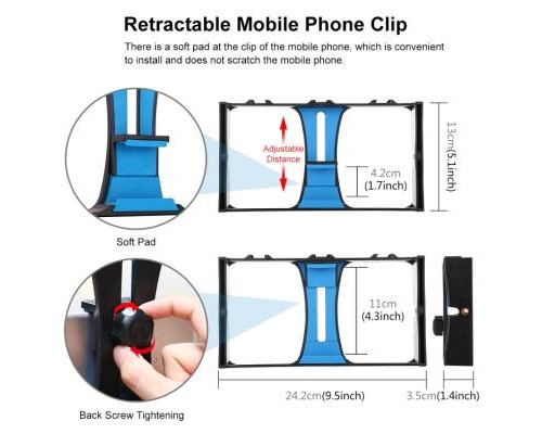 Набір блогера Puluz 4in1 (ring light, mount, phone holder, microphone) (PKT3025L)