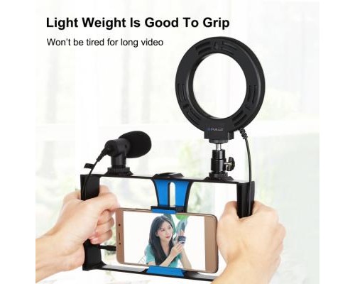 Набір блогера Puluz 4in1 (ring light, mount, phone holder, microphone) (PKT3025L)