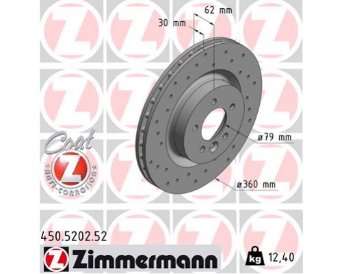 Гальмівний диск ZIMMERMANN 450.5202.52