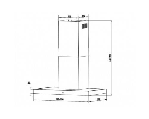 Витяжка кухонна Interline CUBA X/BL 60 TB/2/T