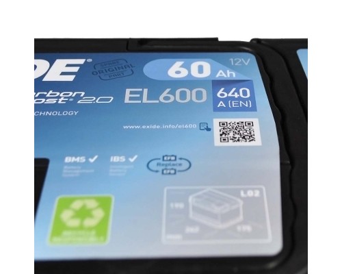 Акумулятор автомобільний EXIDE START-STOP EFB 60A (EL600)