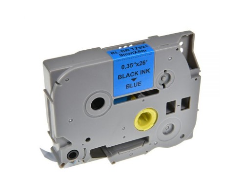 Стрічка для принтера етикеток UKRMARK RL-B-T521P-BK/BL, аналог TZE521. 9 мм х 8 м (900250)