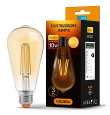Лампочка Videx Filament ST64FA 10W E27 2200K бронза (VL-ST64FA-10272)