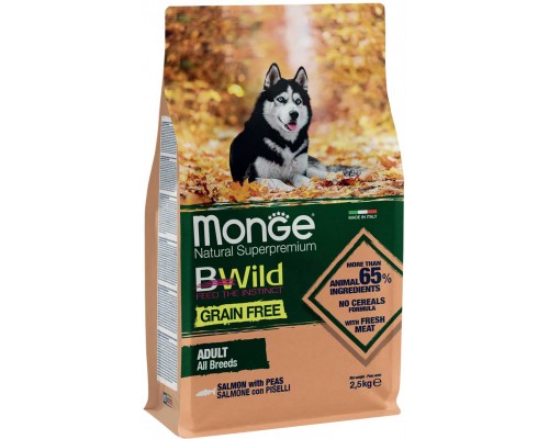 Сухий корм для собак Monge Dog Bwild Gr. Free лосось 2.5 кг (8009470011716)