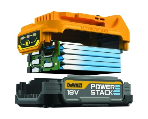 Шуруповерт DeWALT XR Li-Ion PowerStack 18V 2x1.7 Аг, 90 Нм, 0-650/0-2000 об/хв (DCD800E2T)