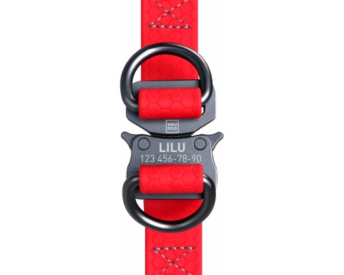 Шлея для собак WAUDOG Waterproof з QR-паспортом М Ш 20 мм Д 50-80 см червона (27653)