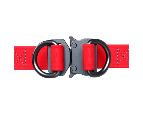 Шлея для собак WAUDOG Waterproof з QR-паспортом М Ш 20 мм Д 50-80 см червона (27653)