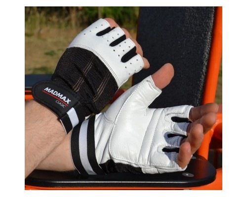 Рукавички для фітнесу MadMax MFG-248 Clasic White L (MFG-248-White_L)
