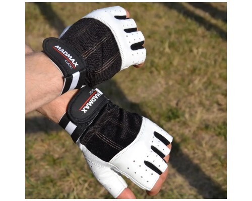 Рукавички для фітнесу MadMax MFG-248 Clasic White L (MFG-248-White_L)