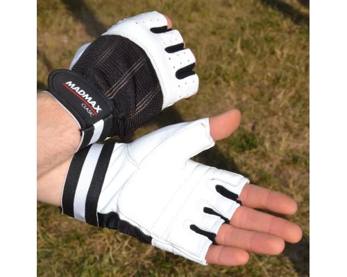 Рукавички для фітнесу MadMax MFG-248 Clasic White L (MFG-248-White_L)