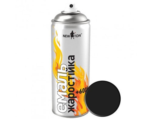 Аерозольна фарба для автомобіля New Ton жаростійка чорна, 400 мл (657)