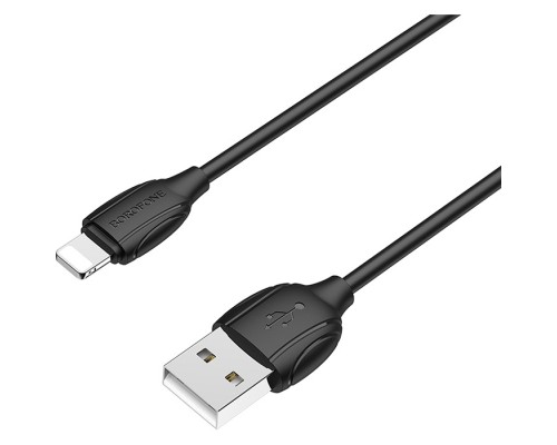 Дата кабель USB 2.0 AM to Lightning 1.0m BX19 Benefit 3A Black BOROFONE (BX19LB)
