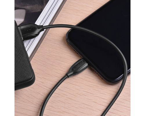 Дата кабель USB 2.0 AM to Lightning 1.0m BX19 Benefit 3A Black BOROFONE (BX19LB)