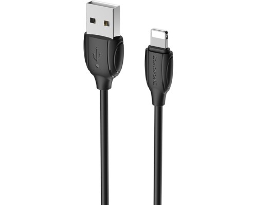 Дата кабель USB 2.0 AM to Lightning 1.0m BX19 Benefit 3A Black BOROFONE (BX19LB)