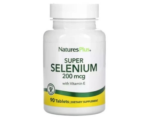 Вітамінно-мінеральний комплекс Natures Plus Селен с витамином Е, 200 мкг, Super Selenium With Vitamin E, 90 таблеток (NAP-03501)