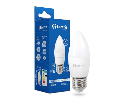 Лампочка Lectris С37 9W 4000K 220V E27 (1-LC-1306)