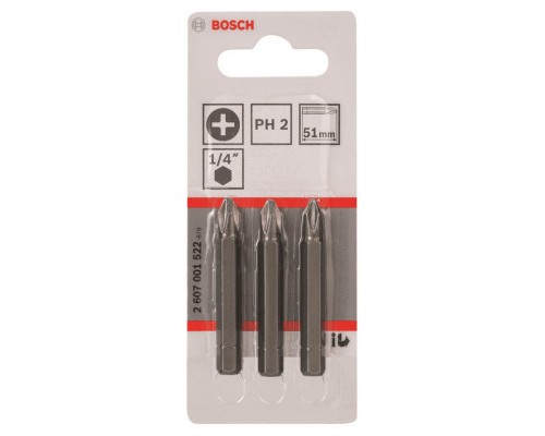 Набір біт Bosch Extra-Hart PH2, 51мм, 3шт (2.607.001.522)