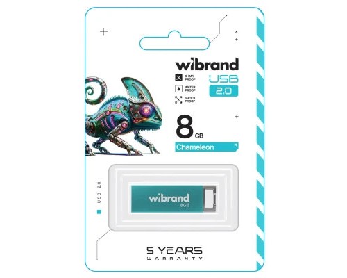USB флеш накопичувач Wibrand 8GB Chameleon Light Blue USB 2.0 (WI2.0/CH8U6LU) 