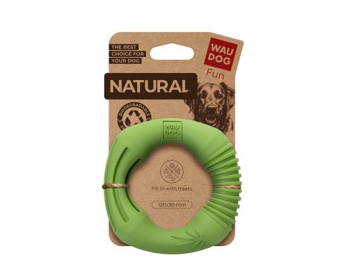 Іграшка для собак WAUDOG Fun Natural Кільце 12 см зелена (621218)