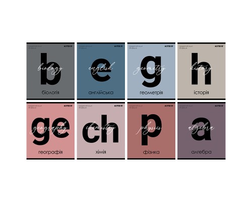 Зошит Kite набір предметних 48 аркушів, клітинка та 1 в лінію, 8 шт (K24-240-1-8)