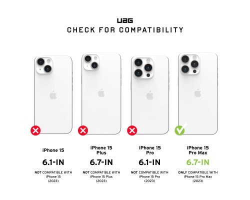 Чохол до мобільного телефона UAG Apple iPhone 15 Pro Max Plyo Magsafe Black/Black (114305114040)