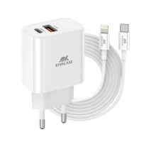 Зарядний пристрій RivaCase 2хUSB-А + Type-C PD 20W+QC3.0 кабель Type-C-Lighting white (PS4102 WD5 (White))
