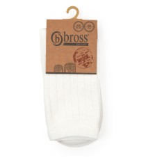 Шкарпетки дитячі Bross теплі у рубчик (3692-7-9-white)